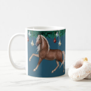 Palomino-paard op blauwe Mok