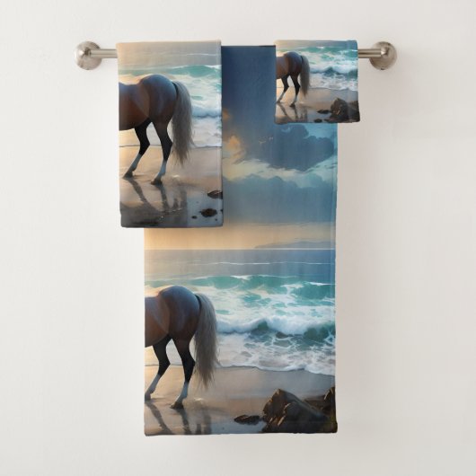 Palomino paard op het strand, bad handdoek (Insitu)