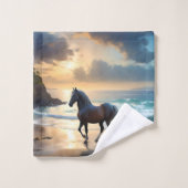 Palomino paard op het strand, bad handdoek (Wasdoekje)