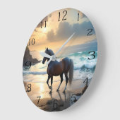 Palomino paard op het strand, grote klok (Hoek)
