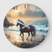 Palomino paard op het strand, grote klok (Voorkant)