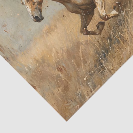 Palomino Paard Running Oil Painting Decoupage Tissuepapier (Detail)