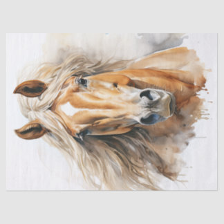 Palomino Paard Waterverf Decoupage Tissuepapier