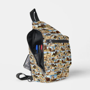 Palomino Paarden Foto Collage, Sling Bag