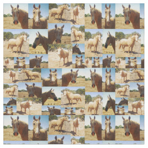 Palomino Paarden Foto Collage Stof