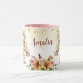 Palomino Paarden zonnebloemen, gepersonaliseerde n Mok (Midden)