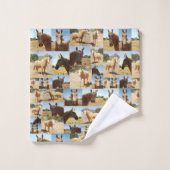Palomino Paardenfotocollage, diastheekdoekset Bad Handdoek (Wasdoekje)
