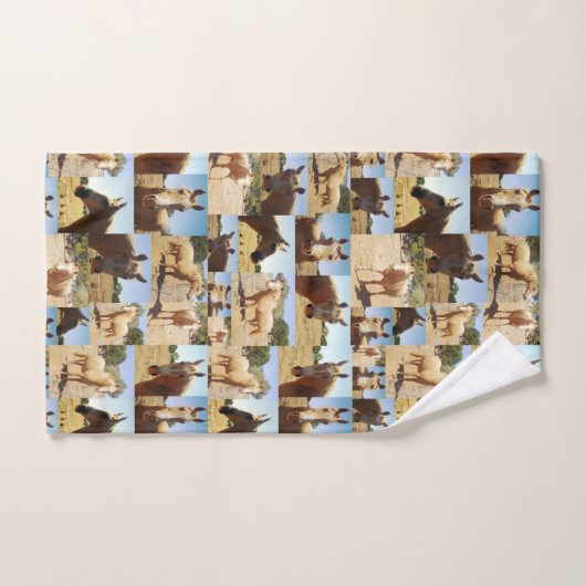 Palomino Paardenfotocollage, diastheekdoekset Bad Handdoek (Handdoek)