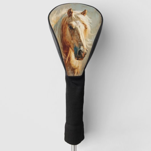 Palomino Paardenportret Golfheadcover (Voorkant)