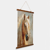 Palomino Paardenportret Hangend Wandkleed (Gebogen)