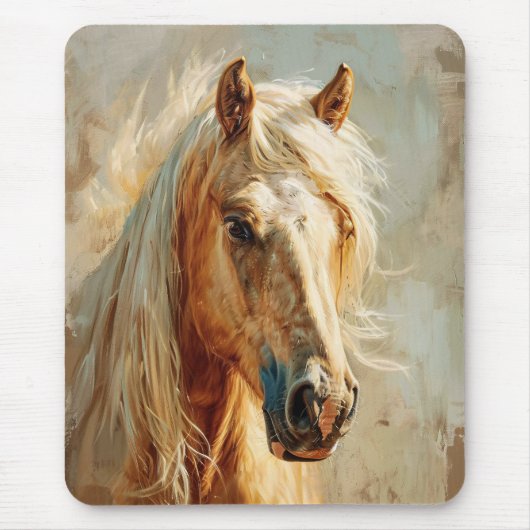 Palomino Paardenportret Muismat (Voorkant)