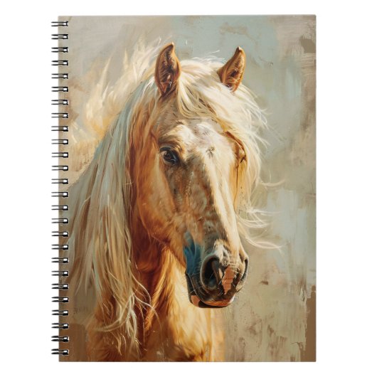 Palomino Paardenportret Notitieboek (Voorkant)