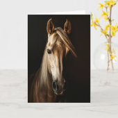 Palomino Paardenportretfoto Kaart (Gele Bloem)
