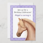  Palomino Paarse Verjaardag Uitnodiging (Voorkant)