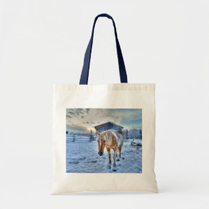 Palomino Paint Horse en Barn voor dierenliefhebber Tote Bag
