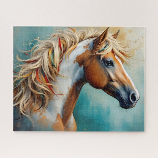 Palomino Paint Mustang Portret Legpuzzel (Horizontaal)