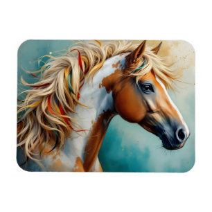 Palomino Paint Mustang Portret Magneet
