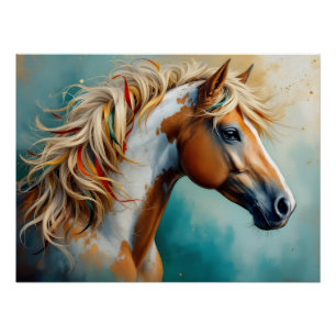 Palomino Paint Mustang Portret Perfect Poster