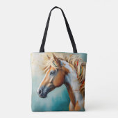Palomino Paint Mustang Portret Tote Bag (Achterkant)