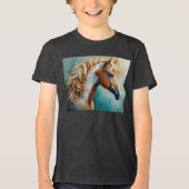 Palomino Paint Mustang Portret Tri-Blend Shirt (Voorkant)