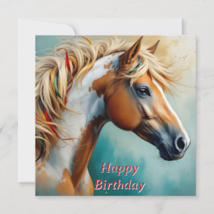 Palomino Paint Mustang Portret Verjaardag