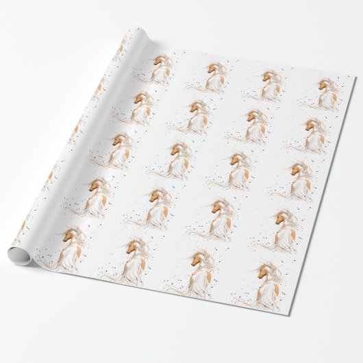 Palomino Paint Pinto Horse - BiHrLe-rapping Paper Cadeaupapier (Uitgerold)