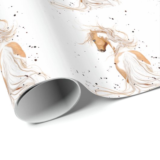 Palomino Paint Pinto Horse - BiHrLe-rapping Paper Cadeaupapier (Rol Hoek)