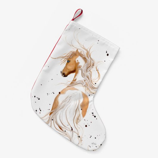 Palomino Paint Pony van Bihrle Kerststaart Kleine Kerstsok (Voorkant (Hangend))