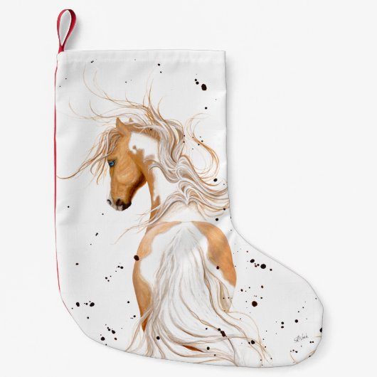 Palomino Paint Pony van Bihrle Kerststaart Kleine Kerstsok (Voorkant)