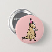 Palomino Party Pony Ronde Button 5,7 Cm (Voorkant /achterkant)