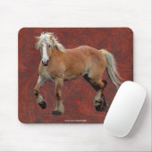 Palomino Percheron Kunst op Faux-leer BG Mousepad Muismat (Met muis)