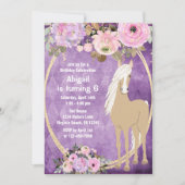  Palomino Pink Purple Flowers Horse Birthday Kaart (Voorkant)