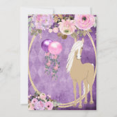 Palomino Pink Purple Flowers Horse Birthday Kaart (Achterkant)
