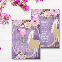  Palomino Pink Purple Flowers Horse Birthday