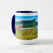 Palomino Pinto door Lake en Forest Scene Mok (Voorkant links)