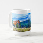 Palomino Pinto in veld- en bosscène Koffiemok (Voorkant links)