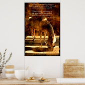 Palomino Pinto-paardenvoeding in Barn en Prose Poster (Keuken)