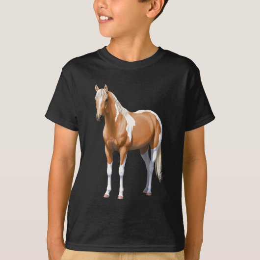 Palomino Pinto Quarter Horse Paint Stallion T-shirt (Voorkant)