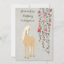 Palomino Pony en Bloemen Paardenverjaardag