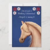 Palomino Pony Rood Wit Blauw Paard Verjaardag Uitn Kaart (Voorkant)