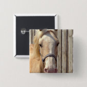 Palomino Pony Square Pin Vierkante Button 5,1 Cm (Voorkant /achterkant)