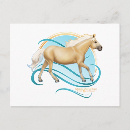 Palomino Quarter Horse Briefkaart (Voorkant)