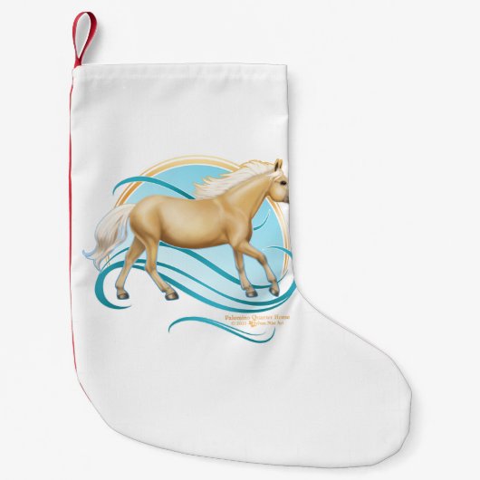 Palomino Quarter Horse Kleine Kerstsok (Voorkant)