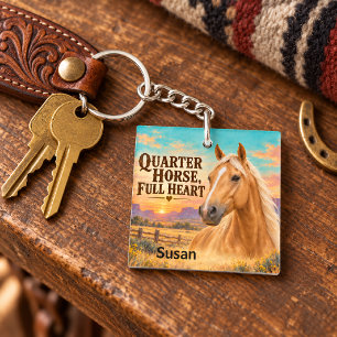 Palomino Quarter Horse Vol Hart Western Zonsonderg Sleutelhanger