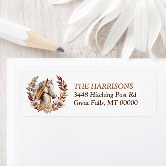 Palomino Quarterhorse herfstkrans Etiket (Insitu)