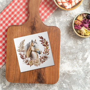Palomino Quarterhorse herfstkrans Tegeltje