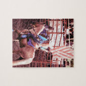 Palomino Rodeo American Flag Horse Legpuzzel (Horizontaal)