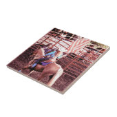 Palomino Rodeo American Flag Horse Tegeltje (Zijkant)