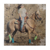 Palomino Rodeo Horse Warmup Grunge Tegeltje (Voorkant)