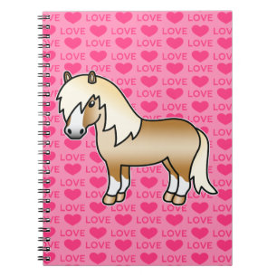 Palomino Shetland pony cartoon illustratie Roze Notitieboek